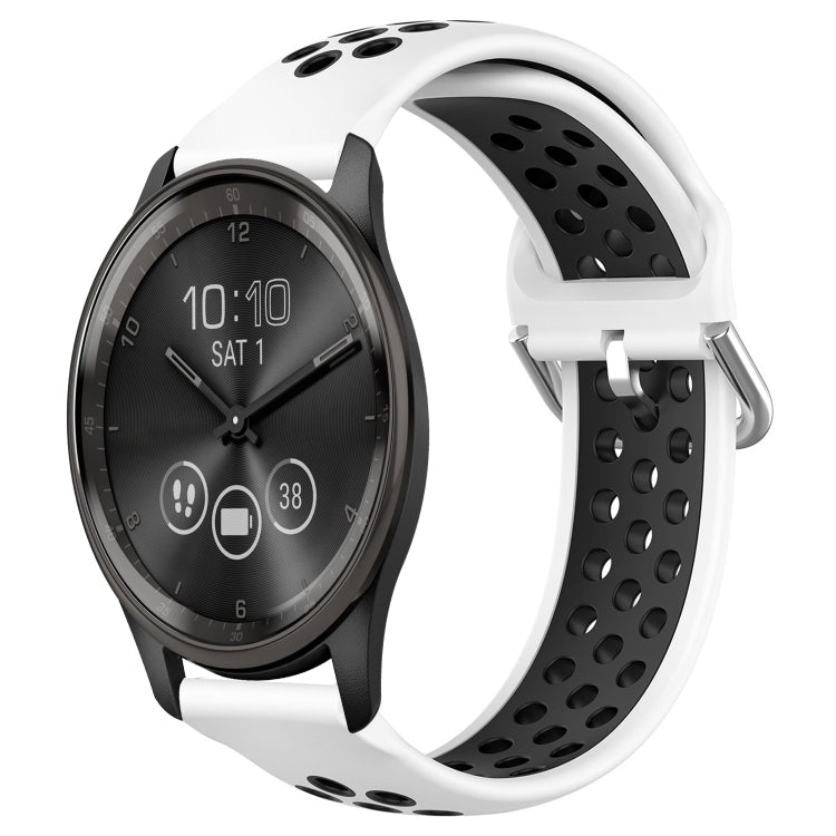 20mm Perforated Breathable Sports Silicone Watch Band, For Garmin Vivomove Trend, For Garmin Vivomove Sport, For Garmin Vivoactive3