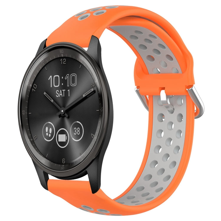 20mm Perforated Breathable Sports Silicone Watch Band, For Garmin Vivomove Trend, For Garmin Vivomove Sport, For Garmin Vivoactive3