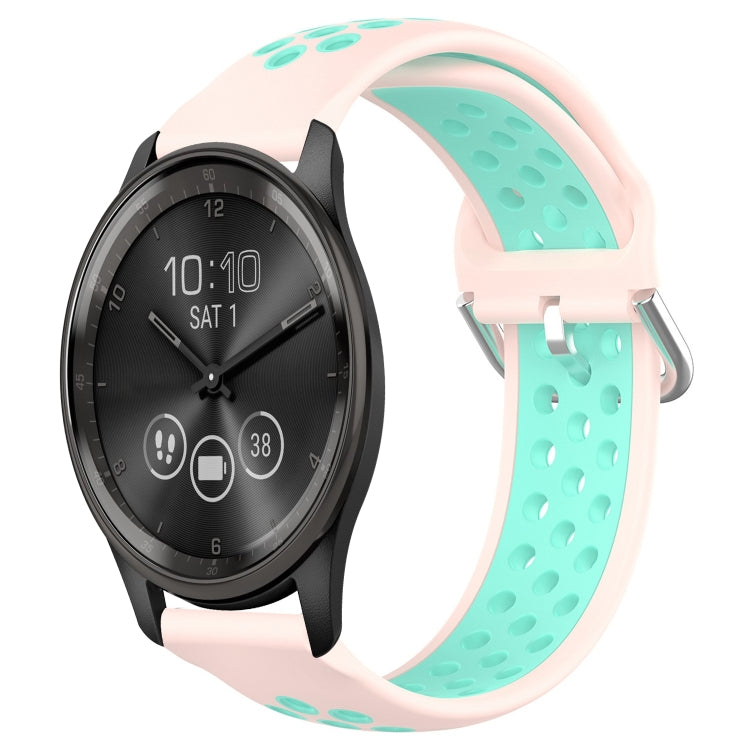 20mm Perforated Breathable Sports Silicone Watch Band, For Garmin Vivomove Trend, For Garmin Vivomove Sport, For Garmin Vivoactive3