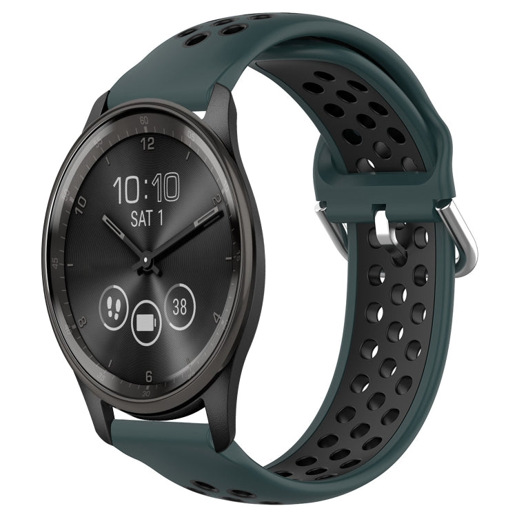 20mm Perforated Breathable Sports Silicone Watch Band, For Garmin Vivomove Trend, For Garmin Vivomove Sport, For Garmin Vivoactive3