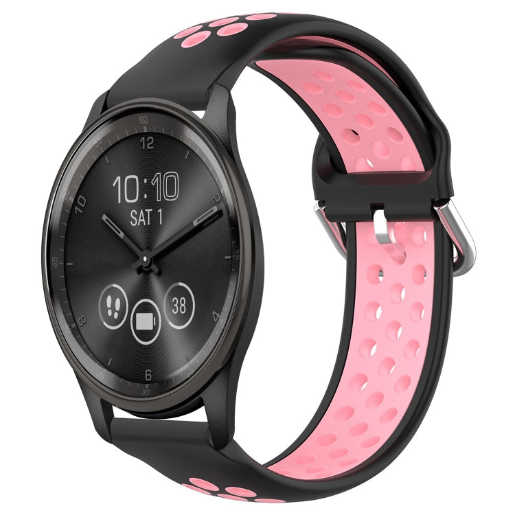 20mm Perforated Breathable Sports Silicone Watch Band, For Garmin Vivomove Trend, For Garmin Vivomove Sport, For Garmin Vivoactive3