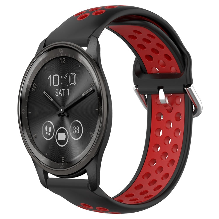 20mm Perforated Breathable Sports Silicone Watch Band, For Garmin Vivomove Trend, For Garmin Vivomove Sport, For Garmin Vivoactive3