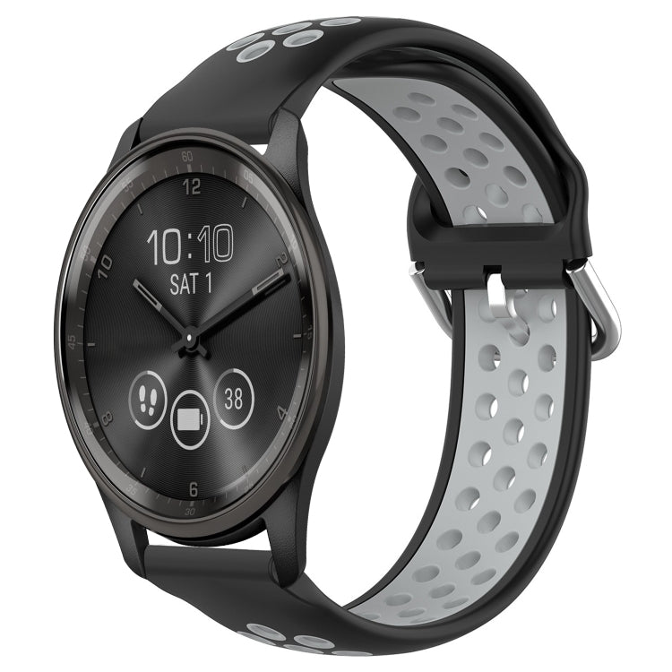 20mm Perforated Breathable Sports Silicone Watch Band, For Garmin Vivomove Trend, For Garmin Vivomove Sport, For Garmin Vivoactive3