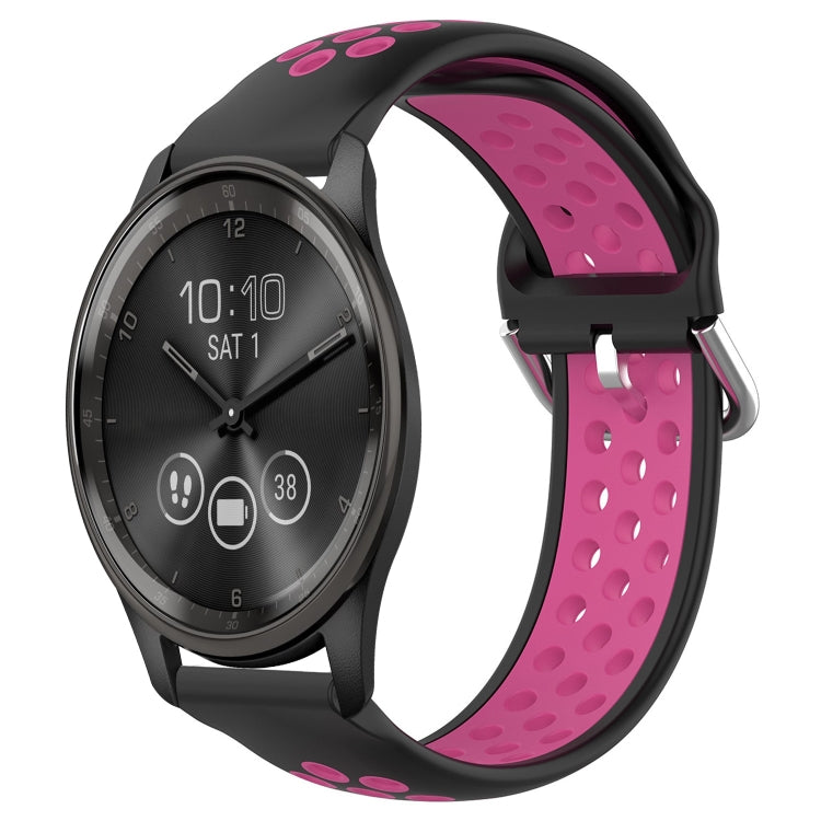 20mm Perforated Breathable Sports Silicone Watch Band, For Garmin Vivomove Trend, For Garmin Vivomove Sport, For Garmin Vivoactive3