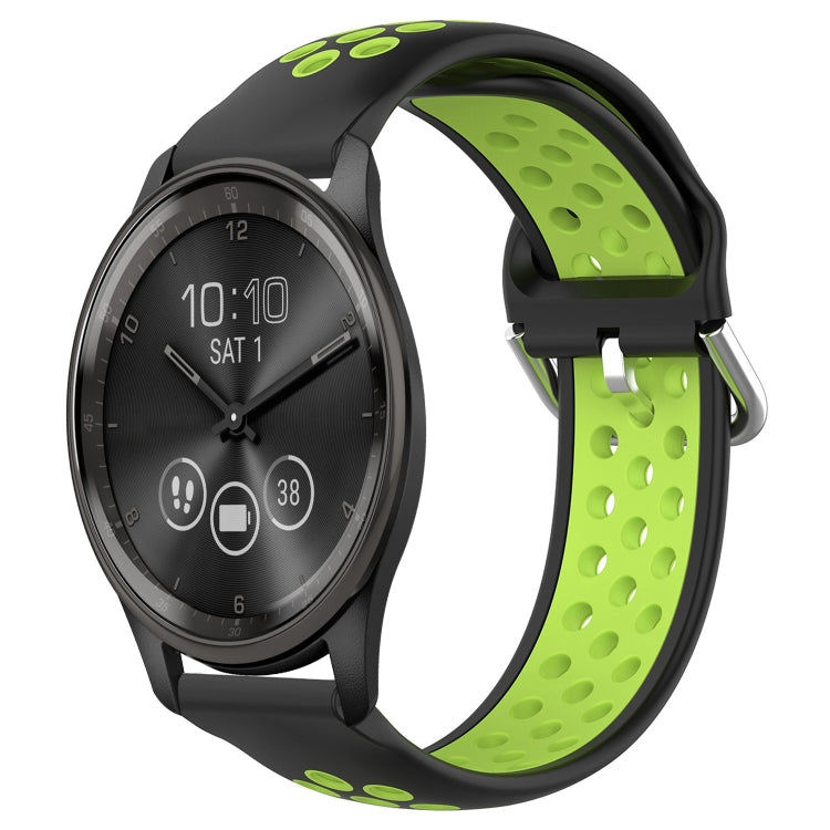 20mm Perforated Breathable Sports Silicone Watch Band, For Garmin Vivomove Trend, For Garmin Vivomove Sport, For Garmin Vivoactive3