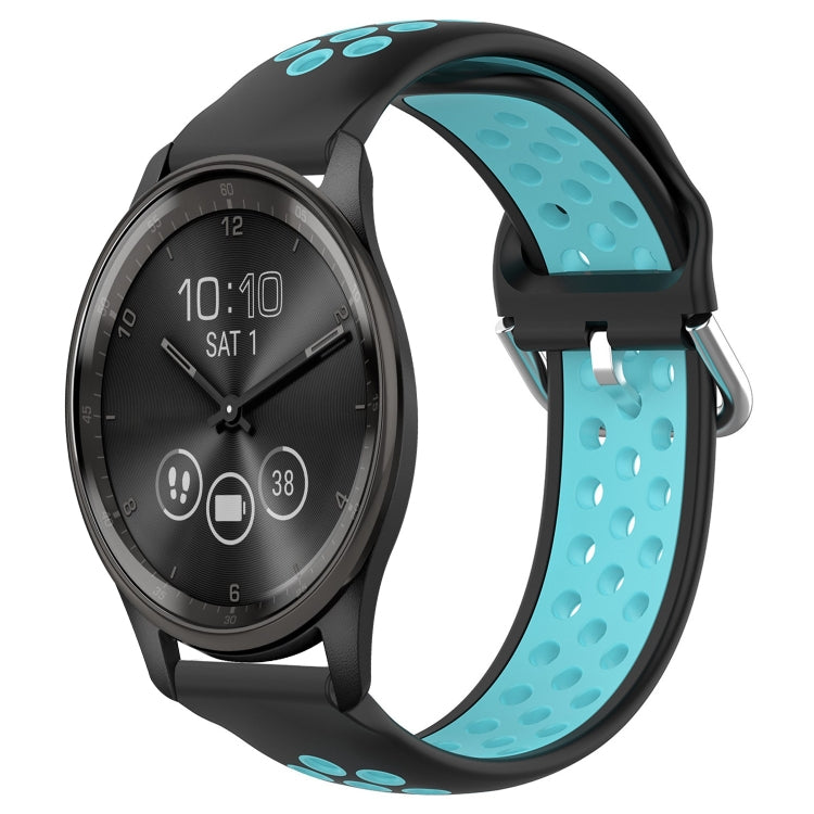 20mm Perforated Breathable Sports Silicone Watch Band, For Garmin Vivomove Trend, For Garmin Vivomove Sport, For Garmin Vivoactive3