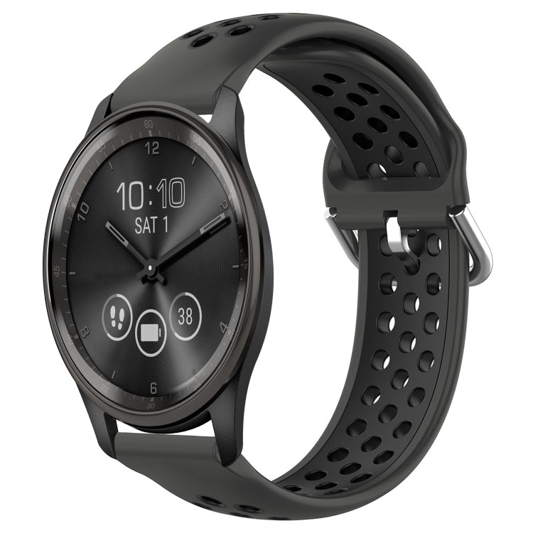 20mm Perforated Breathable Sports Silicone Watch Band, For Garmin Vivomove Trend, For Garmin Vivomove Sport, For Garmin Vivoactive3