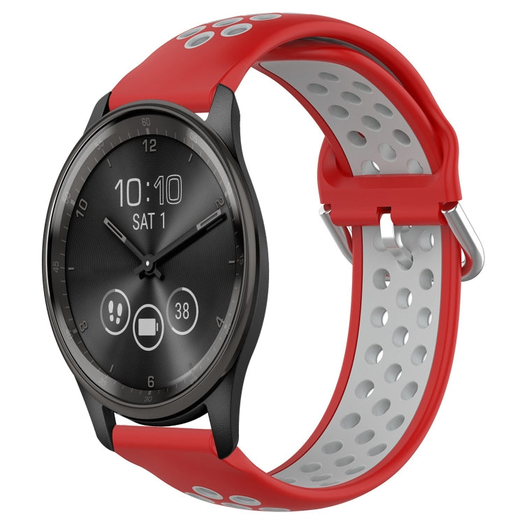 20mm Perforated Breathable Sports Silicone Watch Band, For Garmin Vivomove Trend, For Garmin Vivomove Sport, For Garmin Vivoactive3