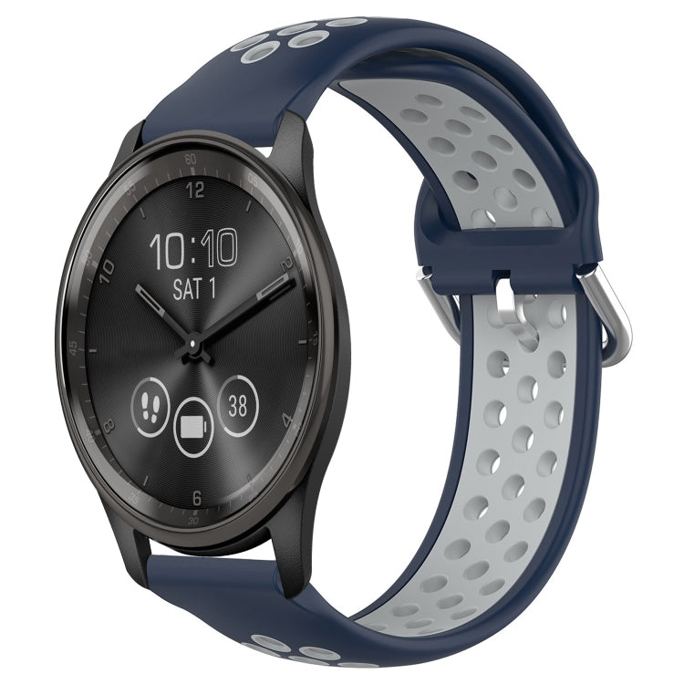 20mm Perforated Breathable Sports Silicone Watch Band, For Garmin Vivomove Trend, For Garmin Vivomove Sport, For Garmin Vivoactive3