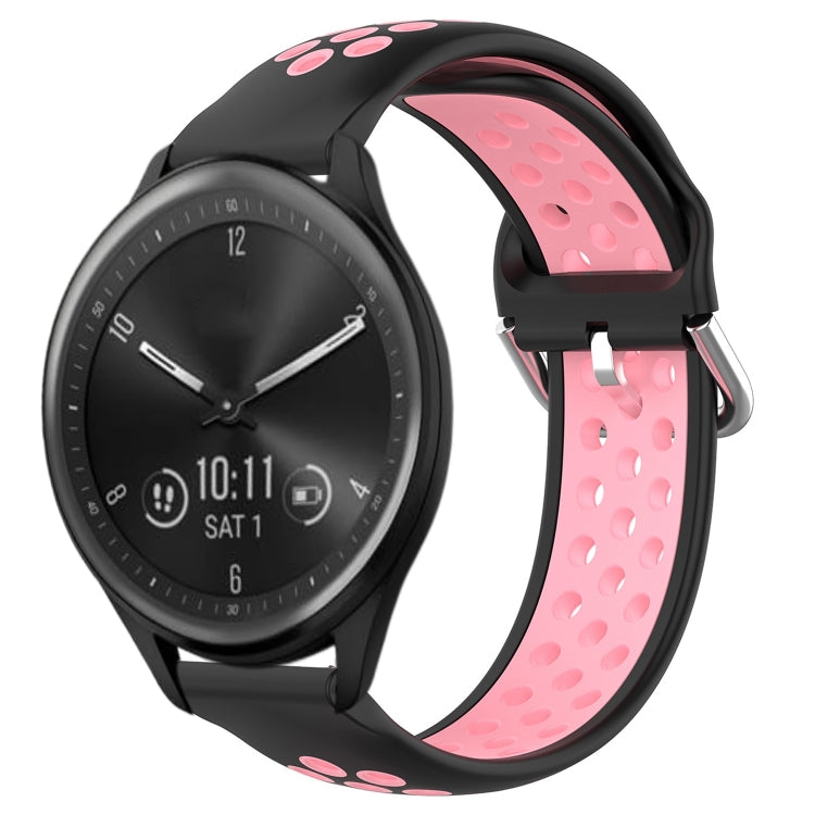 20mm Perforated Breathable Sports Silicone Watch Band, For Garmin Vivomove Trend, For Garmin Vivomove Sport, For Garmin Vivoactive3