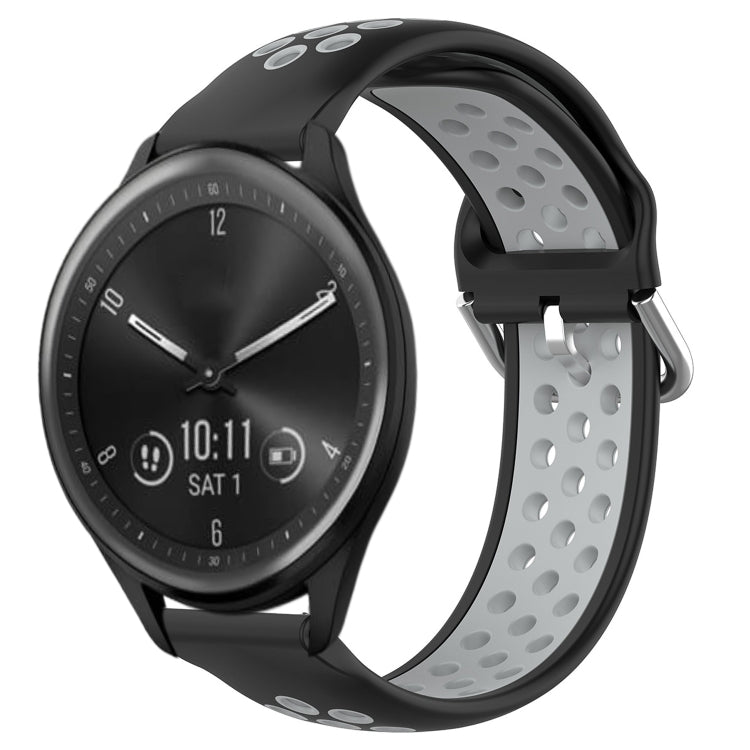 20mm Perforated Breathable Sports Silicone Watch Band, For Garmin Vivomove Trend, For Garmin Vivomove Sport, For Garmin Vivoactive3