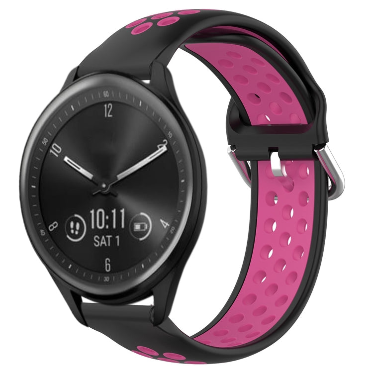 20mm Perforated Breathable Sports Silicone Watch Band, For Garmin Vivomove Trend, For Garmin Vivomove Sport, For Garmin Vivoactive3