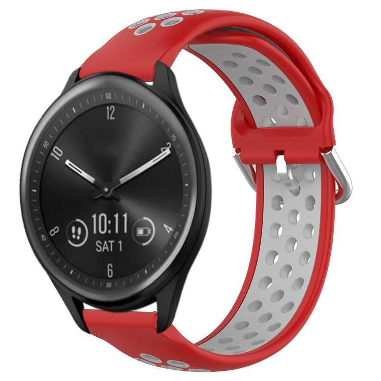 20mm Perforated Breathable Sports Silicone Watch Band, For Garmin Vivomove Trend, For Garmin Vivomove Sport, For Garmin Vivoactive3