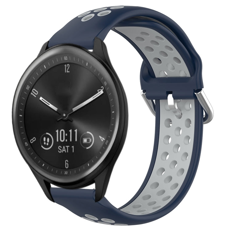 20mm Perforated Breathable Sports Silicone Watch Band, For Garmin Vivomove Trend, For Garmin Vivomove Sport, For Garmin Vivoactive3