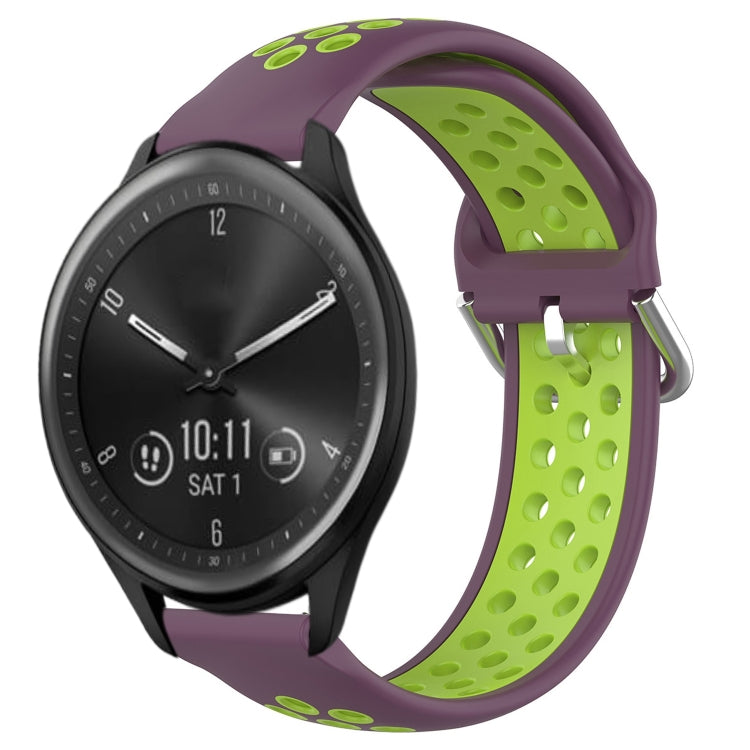 20mm Perforated Breathable Sports Silicone Watch Band, For Garmin Vivomove Trend, For Garmin Vivomove Sport, For Garmin Vivoactive3