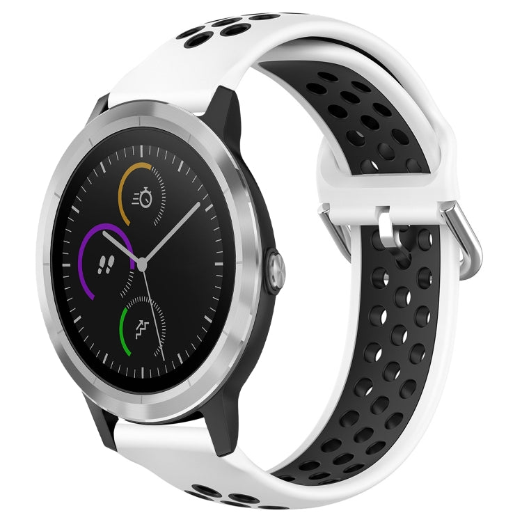 20mm Perforated Breathable Sports Silicone Watch Band, For Garmin Vivomove Trend, For Garmin Vivomove Sport, For Garmin Vivoactive3