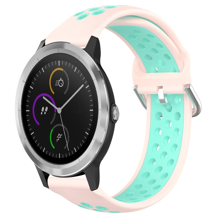 20mm Perforated Breathable Sports Silicone Watch Band, For Garmin Vivomove Trend, For Garmin Vivomove Sport, For Garmin Vivoactive3