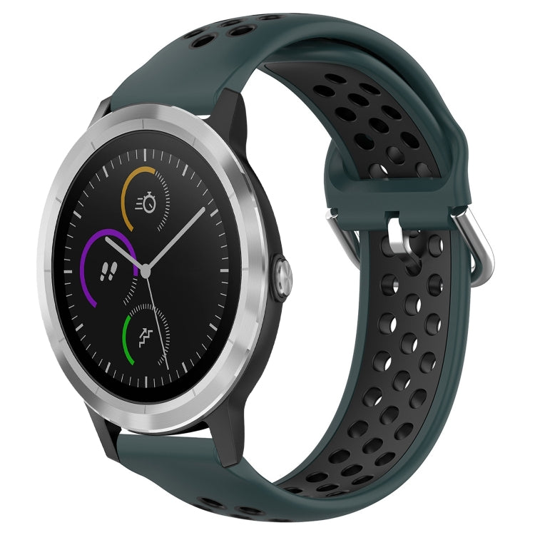 20mm Perforated Breathable Sports Silicone Watch Band, For Garmin Vivomove Trend, For Garmin Vivomove Sport, For Garmin Vivoactive3