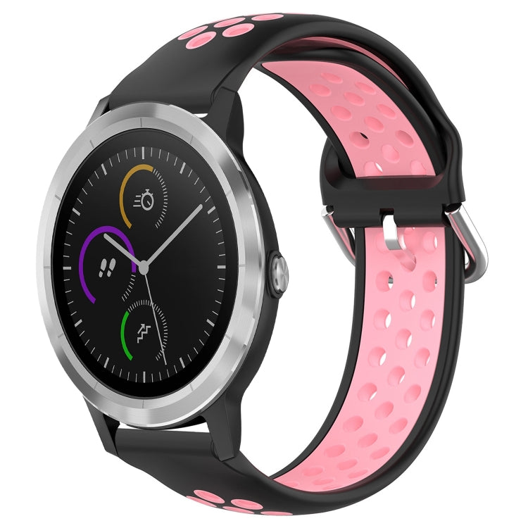 20mm Perforated Breathable Sports Silicone Watch Band, For Garmin Vivomove Trend, For Garmin Vivomove Sport, For Garmin Vivoactive3