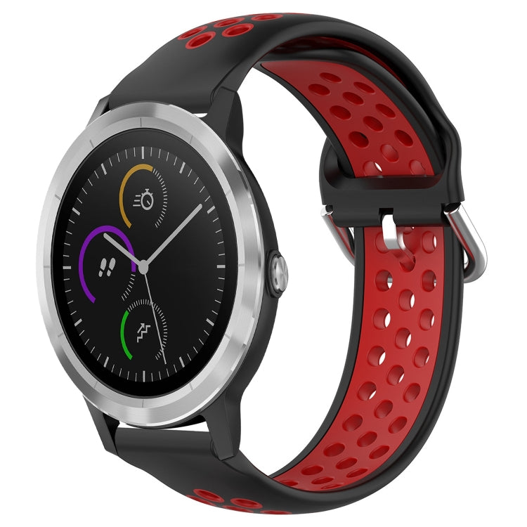 20mm Perforated Breathable Sports Silicone Watch Band, For Garmin Vivomove Trend, For Garmin Vivomove Sport, For Garmin Vivoactive3