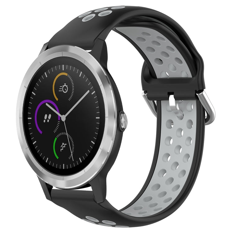 20mm Perforated Breathable Sports Silicone Watch Band, For Garmin Vivomove Trend, For Garmin Vivomove Sport, For Garmin Vivoactive3