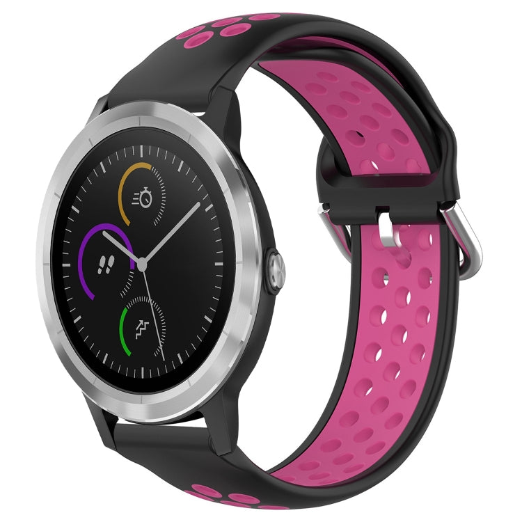 20mm Perforated Breathable Sports Silicone Watch Band, For Garmin Vivomove Trend, For Garmin Vivomove Sport, For Garmin Vivoactive3