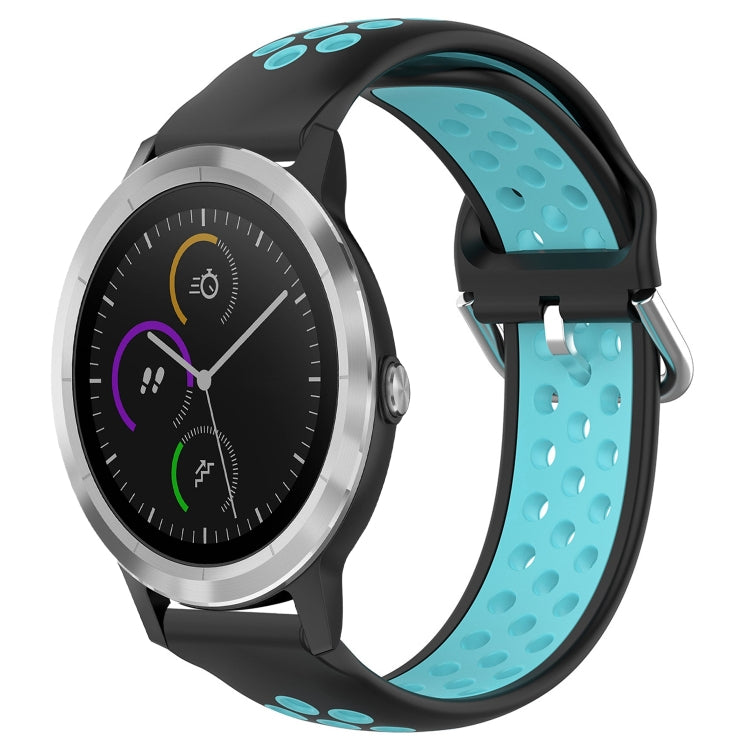 20mm Perforated Breathable Sports Silicone Watch Band, For Garmin Vivomove Trend, For Garmin Vivomove Sport, For Garmin Vivoactive3