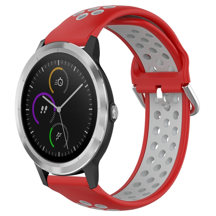 20mm Perforated Breathable Sports Silicone Watch Band, For Garmin Vivomove Trend, For Garmin Vivomove Sport, For Garmin Vivoactive3