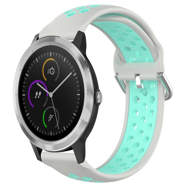20mm Perforated Breathable Sports Silicone Watch Band, For Garmin Vivomove Trend, For Garmin Vivomove Sport, For Garmin Vivoactive3
