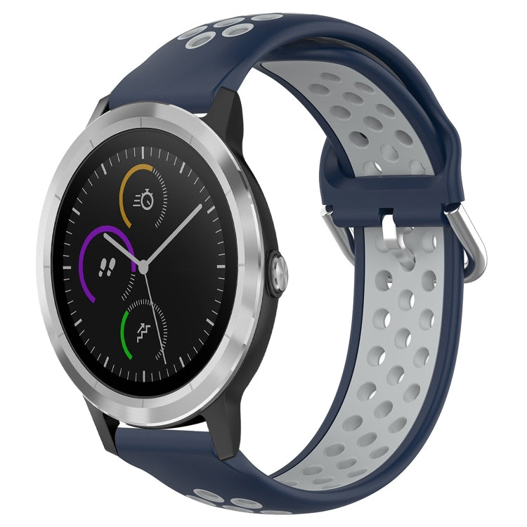 20mm Perforated Breathable Sports Silicone Watch Band, For Garmin Vivomove Trend, For Garmin Vivomove Sport, For Garmin Vivoactive3