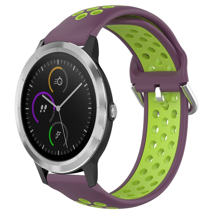 20mm Perforated Breathable Sports Silicone Watch Band, For Garmin Vivomove Trend, For Garmin Vivomove Sport, For Garmin Vivoactive3
