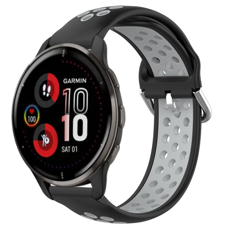 20mm Perforated Breathable Sports Silicone Watch Band, For Garmin Vivoactive3 Music, For Garmin Venu 2 Plus, For Garmin Approach S40