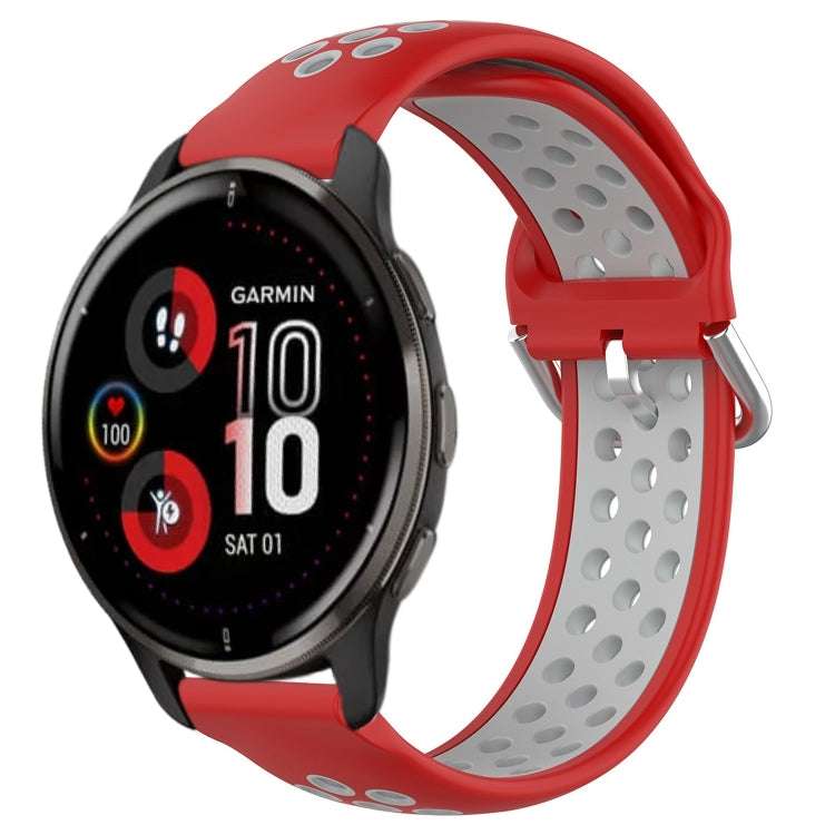 20mm Perforated Breathable Sports Silicone Watch Band, For Garmin Vivoactive3 Music, For Garmin Venu 2 Plus, For Garmin Approach S40