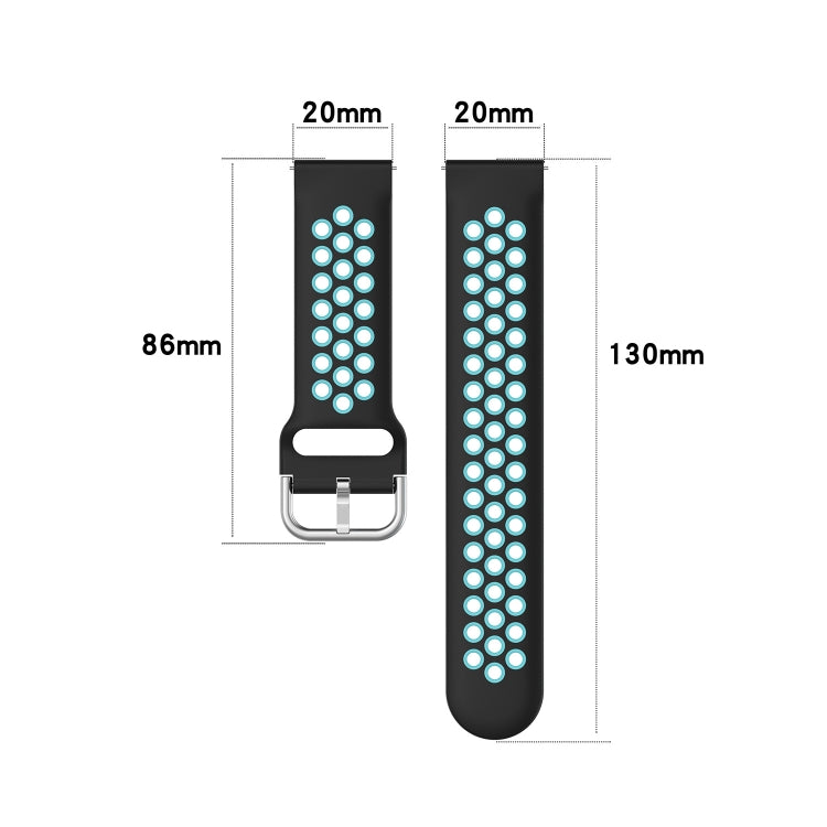 20mm Perforated Breathable Sports Silicone Watch Band, For Garmin Venu SQ, For Garmin VivoMove Style, For Garmin VivoMove Luxe