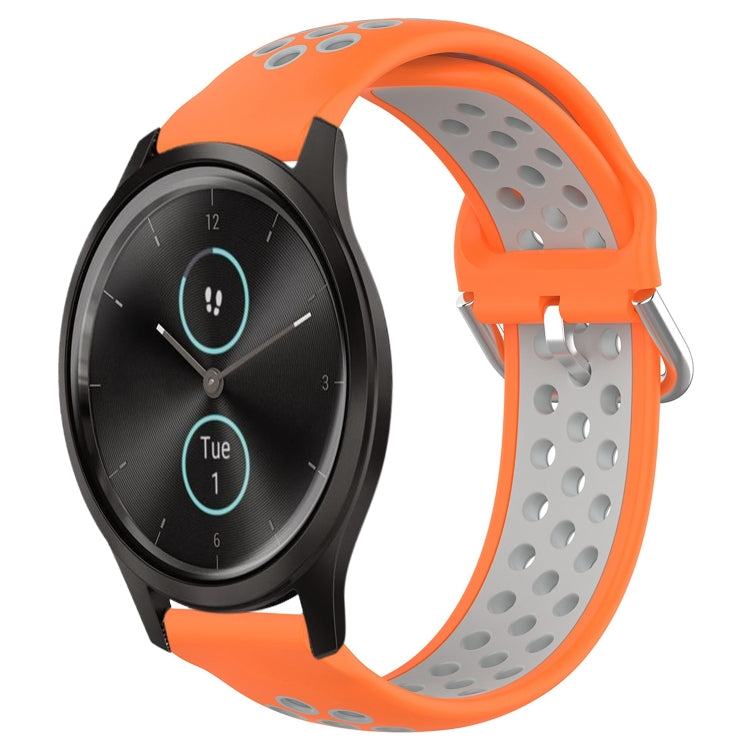 20mm Perforated Breathable Sports Silicone Watch Band, For Garmin Venu SQ, For Garmin VivoMove Style, For Garmin VivoMove Luxe