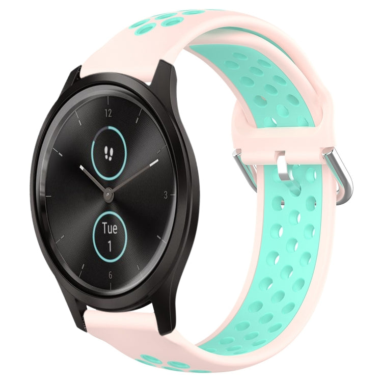 20mm Perforated Breathable Sports Silicone Watch Band, For Garmin Venu SQ, For Garmin VivoMove Style, For Garmin VivoMove Luxe