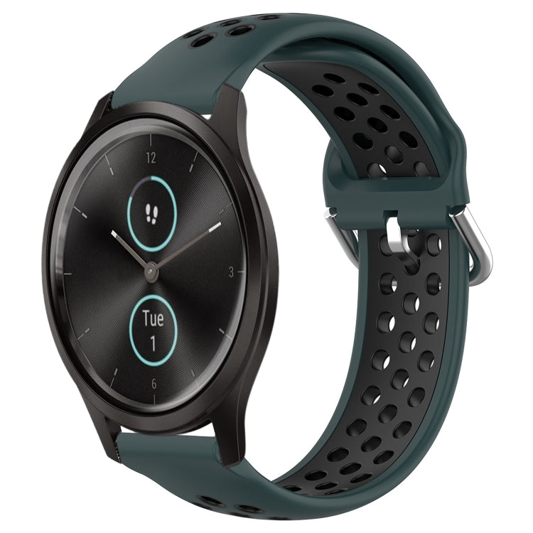 20mm Perforated Breathable Sports Silicone Watch Band, For Garmin Venu SQ, For Garmin VivoMove Style, For Garmin VivoMove Luxe