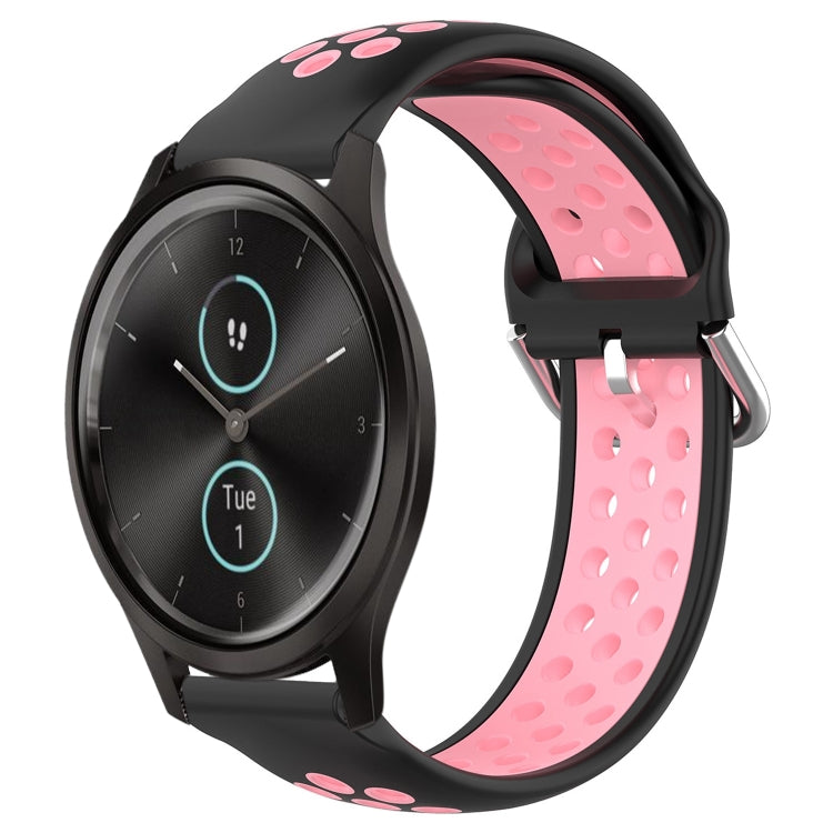 20mm Perforated Breathable Sports Silicone Watch Band, For Garmin Venu SQ, For Garmin VivoMove Style, For Garmin VivoMove Luxe