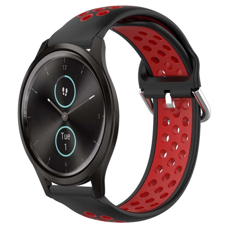 20mm Perforated Breathable Sports Silicone Watch Band, For Garmin Venu SQ, For Garmin VivoMove Style, For Garmin VivoMove Luxe