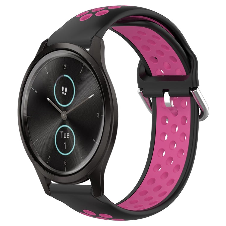 20mm Perforated Breathable Sports Silicone Watch Band, For Garmin Venu SQ, For Garmin VivoMove Style, For Garmin VivoMove Luxe