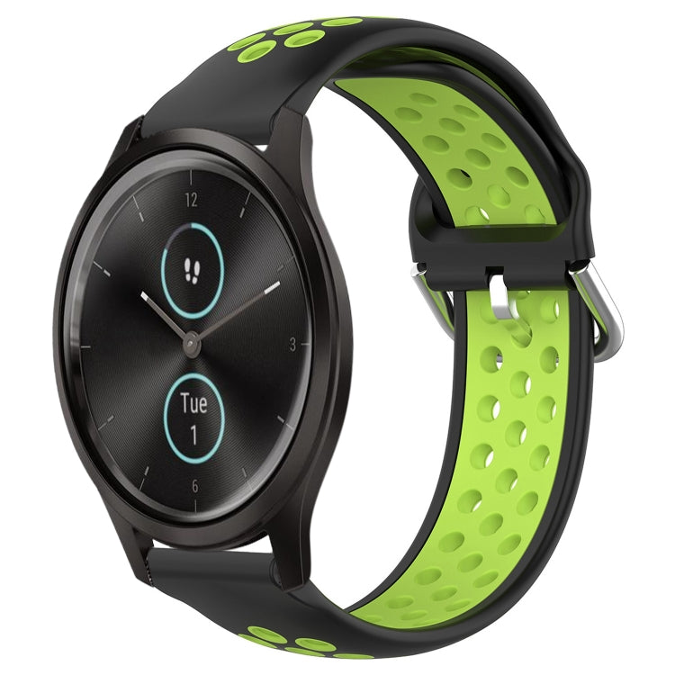 20mm Perforated Breathable Sports Silicone Watch Band, For Garmin Venu SQ, For Garmin VivoMove Style, For Garmin VivoMove Luxe