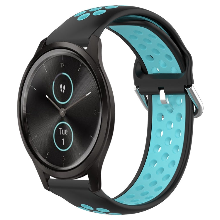 20mm Perforated Breathable Sports Silicone Watch Band, For Garmin Venu SQ, For Garmin VivoMove Style, For Garmin VivoMove Luxe