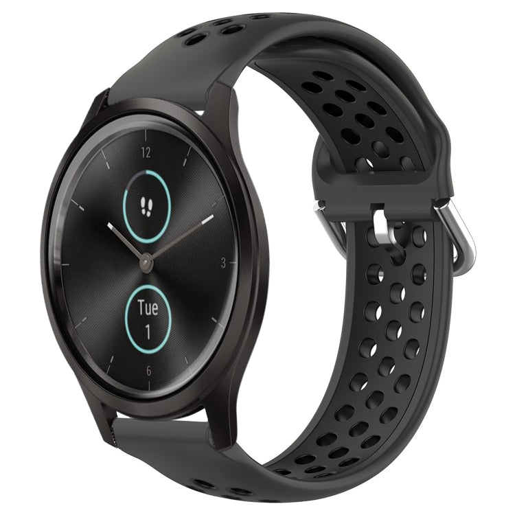 20mm Perforated Breathable Sports Silicone Watch Band, For Garmin Venu SQ, For Garmin VivoMove Style, For Garmin VivoMove Luxe