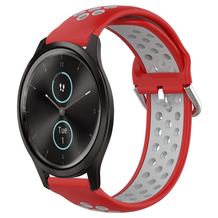 20mm Perforated Breathable Sports Silicone Watch Band, For Garmin Venu SQ, For Garmin VivoMove Style, For Garmin VivoMove Luxe