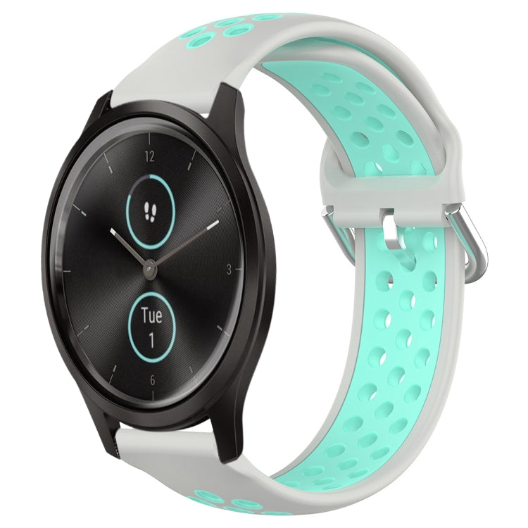 20mm Perforated Breathable Sports Silicone Watch Band, For Garmin Venu SQ, For Garmin VivoMove Style, For Garmin VivoMove Luxe