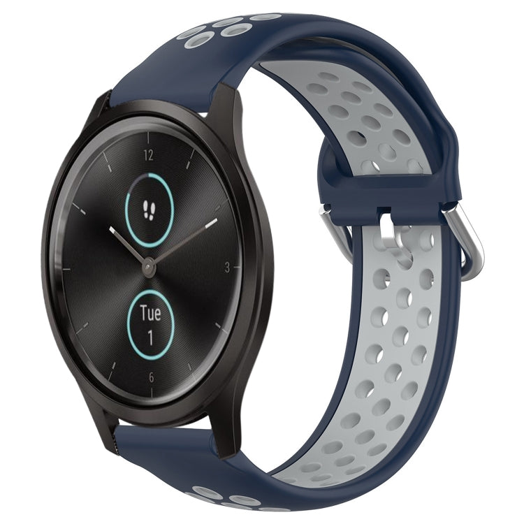20mm Perforated Breathable Sports Silicone Watch Band, For Garmin Venu SQ, For Garmin VivoMove Style, For Garmin VivoMove Luxe