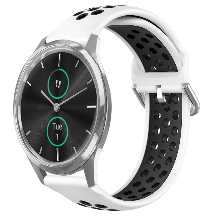 20mm Perforated Breathable Sports Silicone Watch Band, For Garmin Venu SQ, For Garmin VivoMove Style, For Garmin VivoMove Luxe