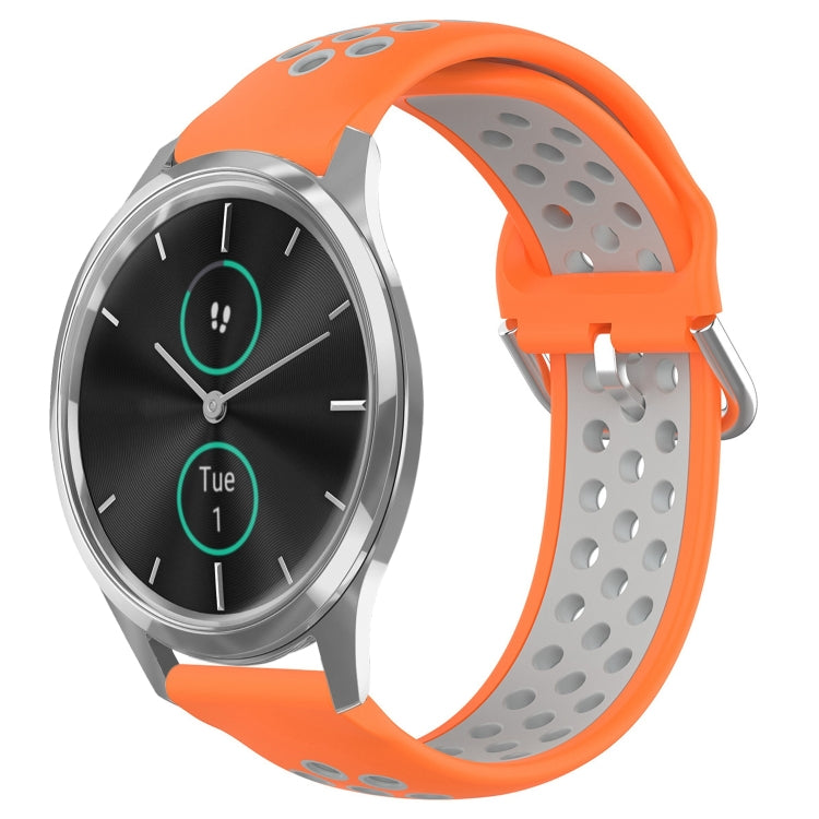 20mm Perforated Breathable Sports Silicone Watch Band, For Garmin Venu SQ, For Garmin VivoMove Style, For Garmin VivoMove Luxe