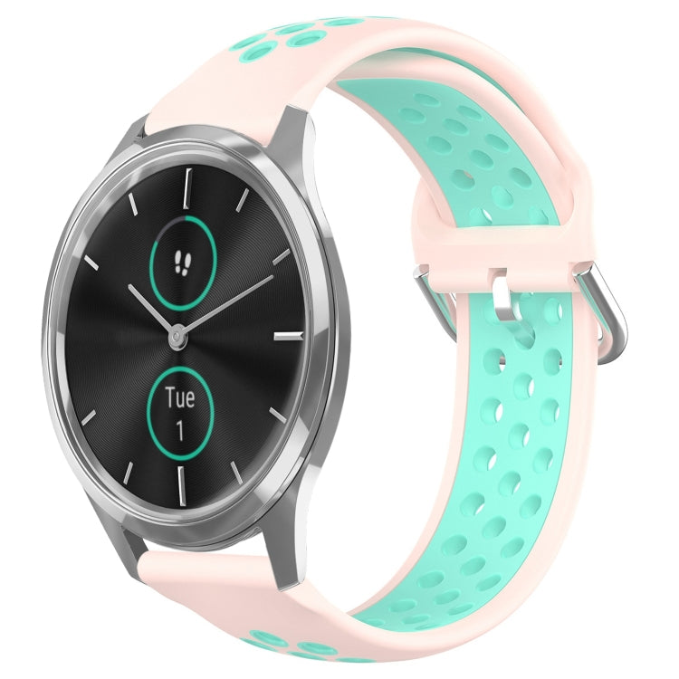20mm Perforated Breathable Sports Silicone Watch Band, For Garmin Venu SQ, For Garmin VivoMove Style, For Garmin VivoMove Luxe