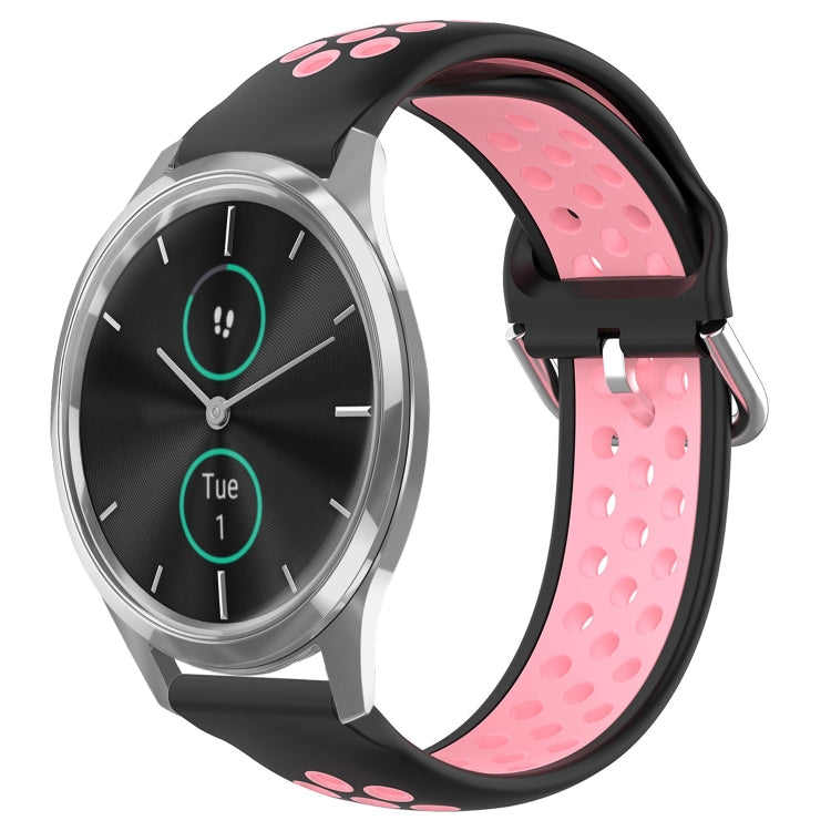 20mm Perforated Breathable Sports Silicone Watch Band, For Garmin Venu SQ, For Garmin VivoMove Style, For Garmin VivoMove Luxe